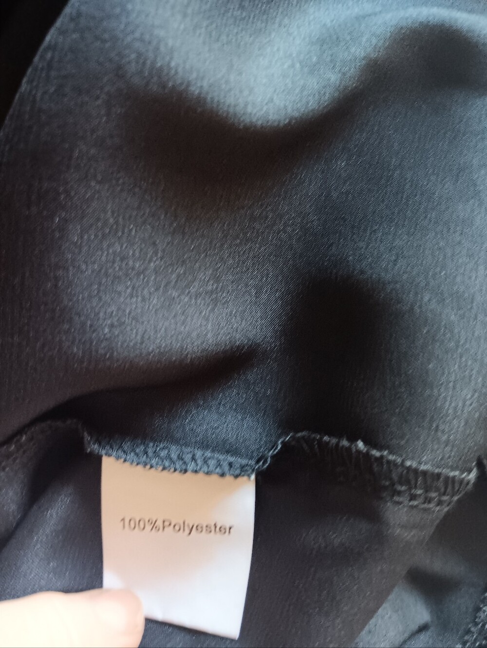 KFAB Designs Black Satin Faux Button Long Sleeve Blouse NWOT Medium Luxury - Picture 9 of 9